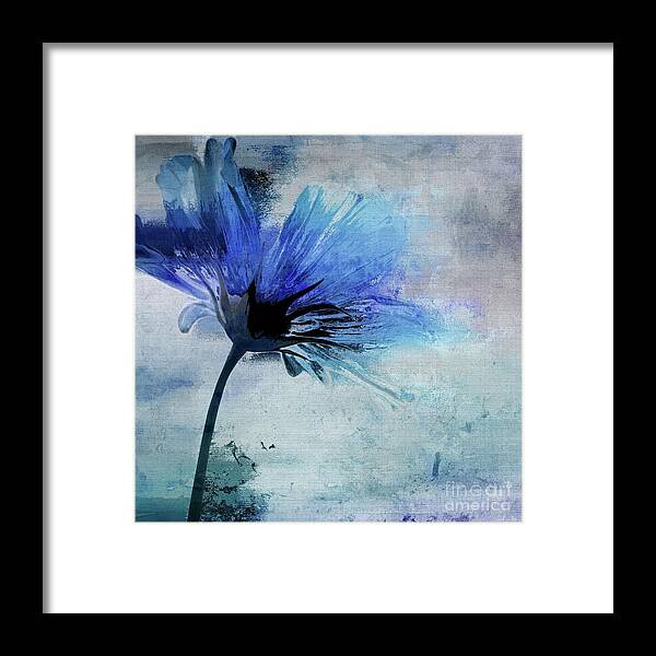 ''blue Flower'' Framed Print featuring the digital art Petalia - 07jlc30b by Variance Collections