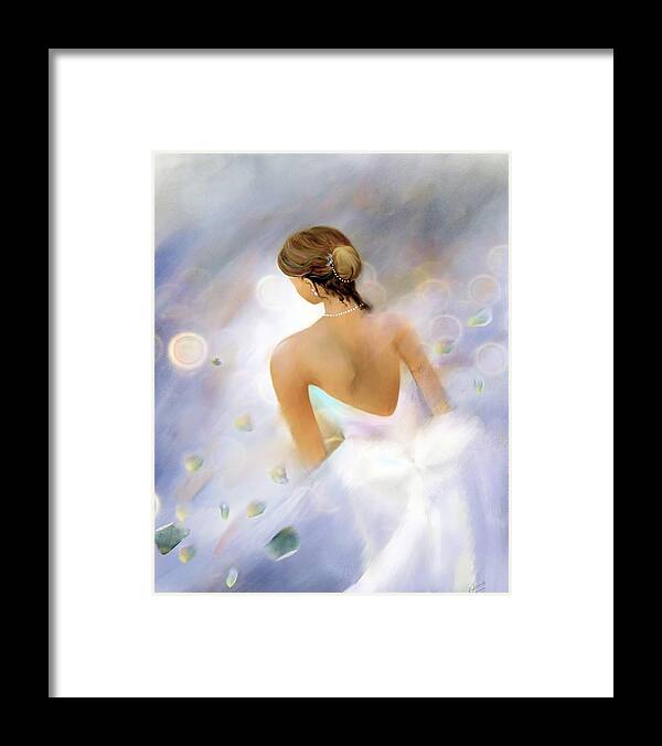 Woman Framed Print featuring the digital art Petals by Sand And Chi