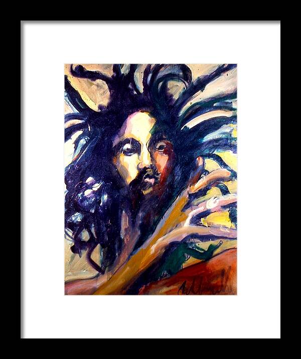 Portraits Framed Print featuring the painting Peter Tosh by Les Leffingwell