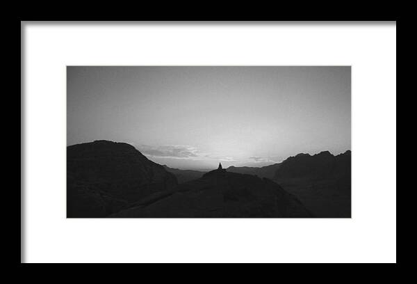 Landscape Framed Print featuring the photograph Petra cairn by Arvind Garg
