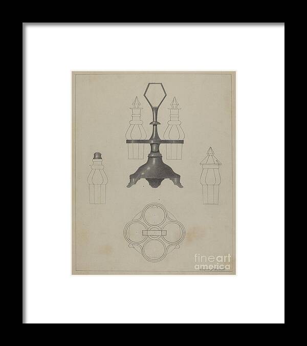  Framed Print featuring the drawing Pewter Caster by Eugene Barrell
