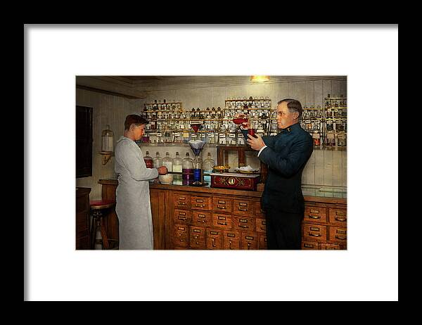 Pharmacist Framed Print featuring the photograph Pharmacy - The mixologist 1905 by Mike Savad