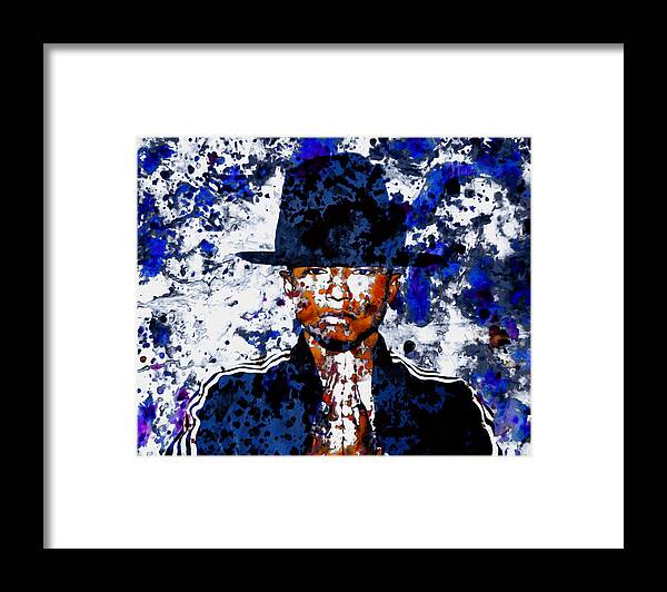 Pharrell Williams Framed Print featuring the mixed media Pharrell Williams 3c by Brian Reaves