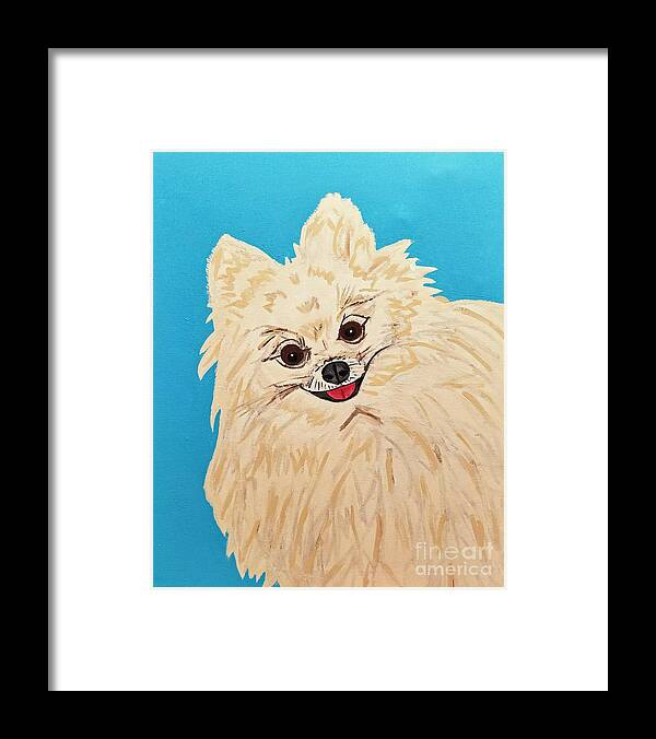 Pet Portrait Framed Print featuring the painting Phebe Date With Paint Nov 20th by Ania M Milo