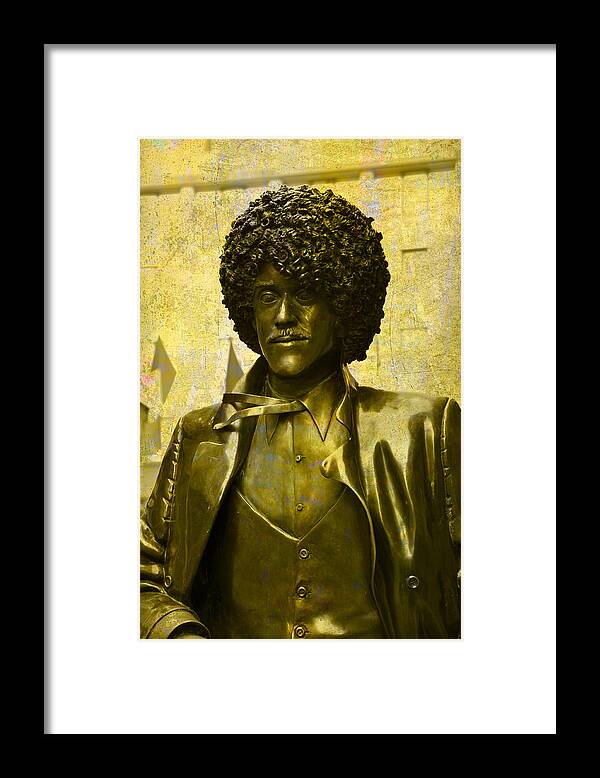 Philip Lynott Framed Print featuring the photograph Philip Lynott Statue by Martina Fagan