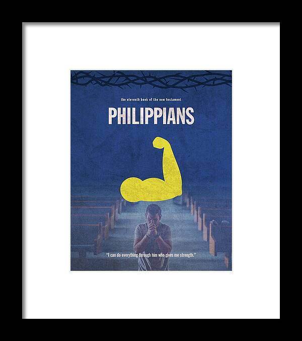 Philippians Framed Print featuring the mixed media Philippians Books Of The Bible Series New Testament Minimal Poster Art Number 11 by Design Turnpike