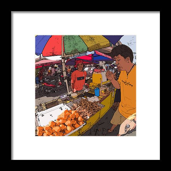 Philippines Framed Print featuring the painting Philippines 1299 Street Food by Rolf Bertram