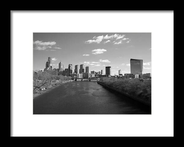 Philadelphia Framed Print featuring the photograph Philly b/w by Jennifer Ancker