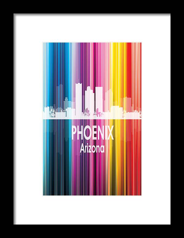 Phoenix Framed Print featuring the digital art Phoenix AZ 2 Vertical by Angelina Tamez