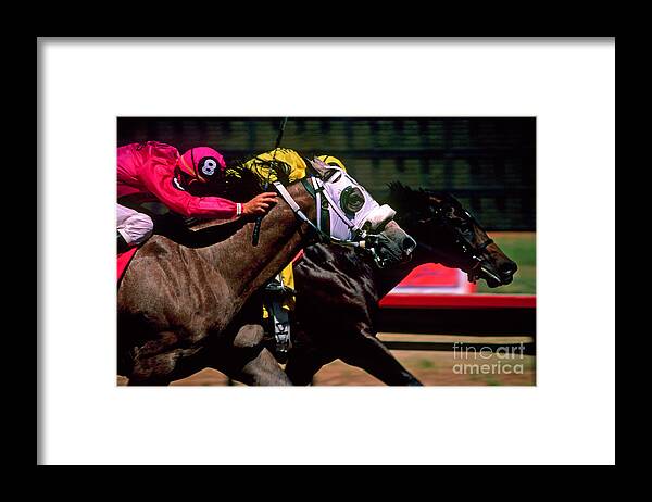 Horse Framed Print featuring the photograph Photo Finish by Kathy McClure