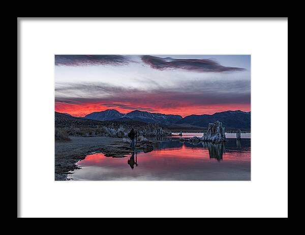 Red Framed Print featuring the photograph Photographer at Mono Lake by Cat Connor
