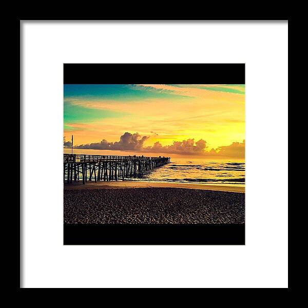 Beautiful Framed Print featuring the photograph Photoshop Edit Of The Flagler Pier by Katie Ryan