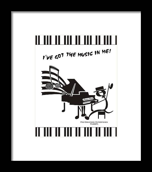 Digital Framed Print featuring the digital art Piano Man by Maria Watt
