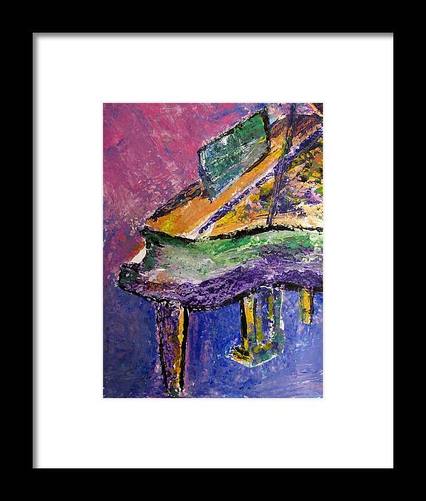 Piano Framed Print featuring the painting Piano Purple - cropped by Anita Burgermeister