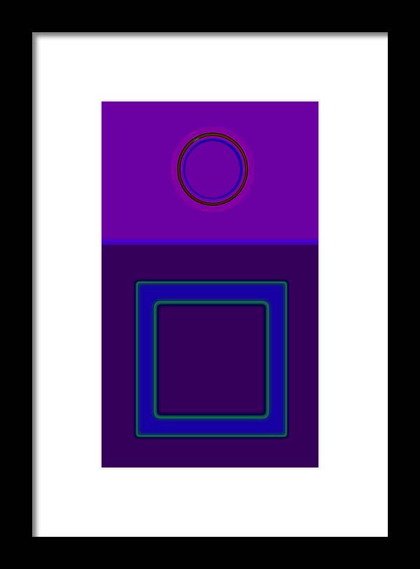 Classical Framed Print featuring the digital art Piazza Purple by Charles Stuart