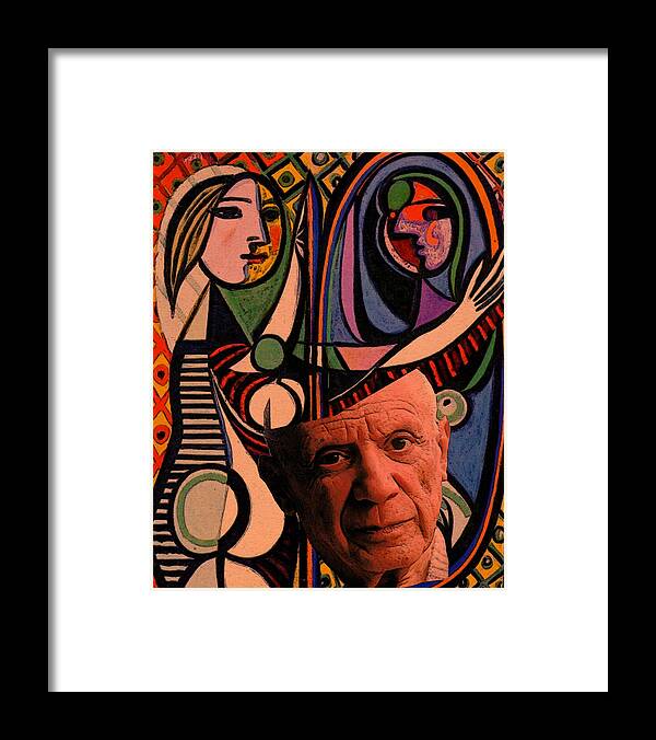 Art Framed Print featuring the digital art Picaso Study in Orange by Tristan Armstrong