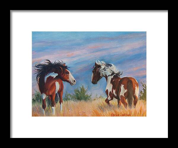 Equine Art Framed Print featuring the painting Picasso Challenge by Karen Kennedy Chatham