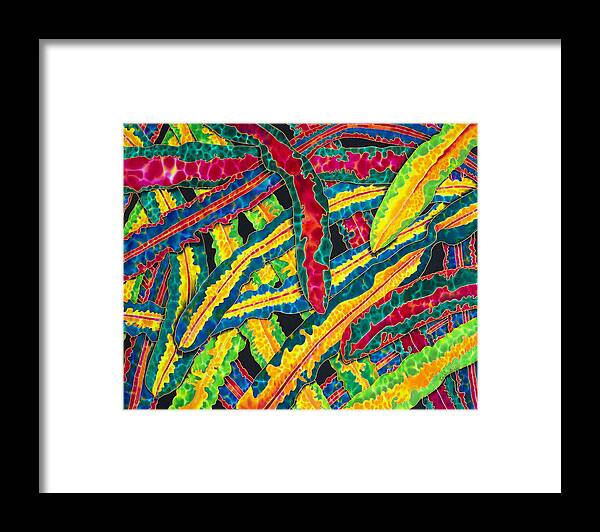 Silk Art Framed Print featuring the painting Picasso Paintbrush Croton by Daniel Jean-Baptiste