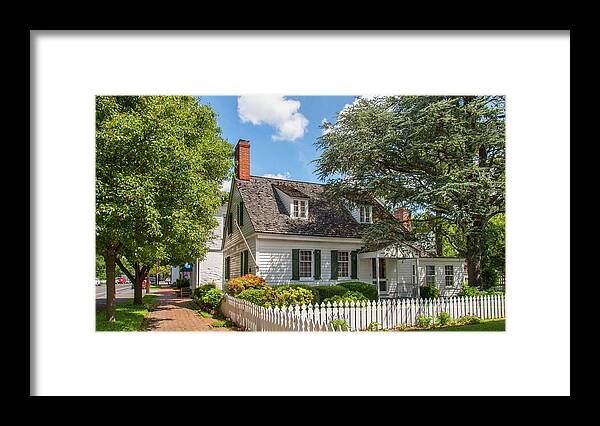 House Framed Print featuring the photograph Cottage with a Picket Fence by Charles Kraus