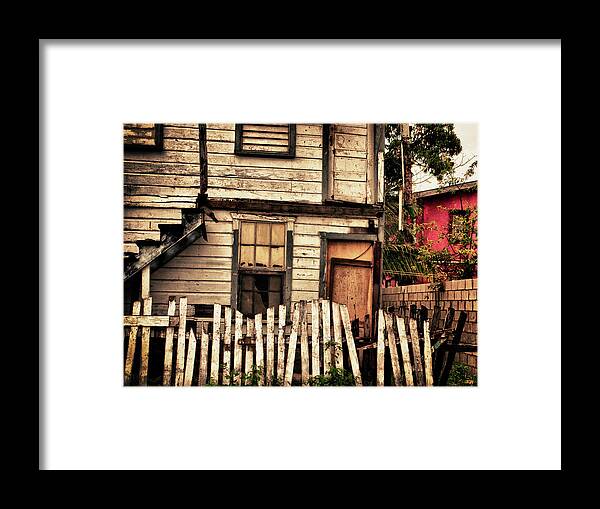 Wooden House Framed Print featuring the photograph Picket Fence by Jessica Levant