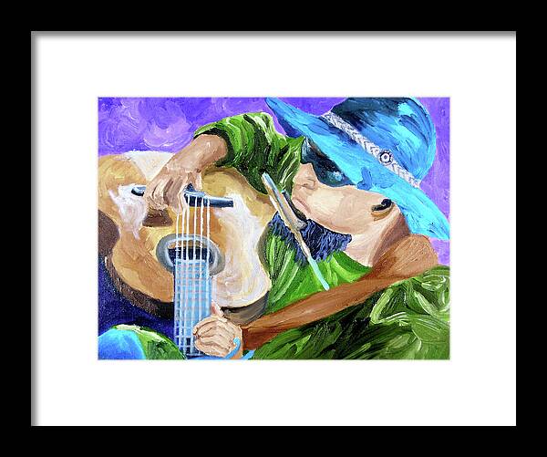 Guitar Player Paintings Paintings Framed Print featuring the painting Pickin N Harmony by Michael Lee