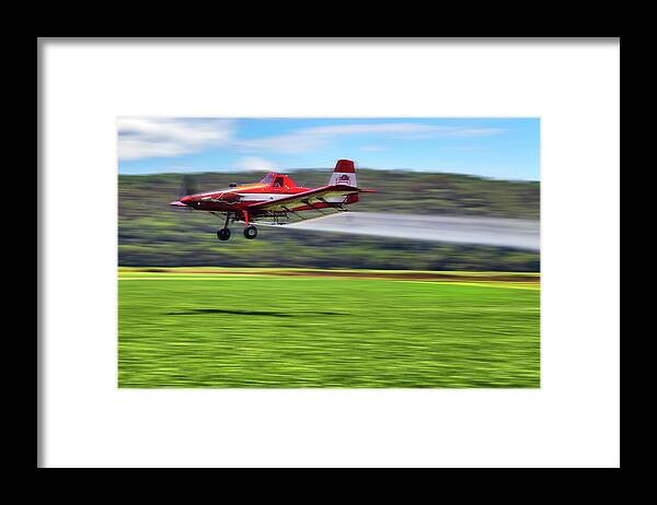 Crop Duster Framed Print featuring the photograph Picking It Up and Putting It Down - Crop Duster - Arkansas Razorbacks by Jason Politte
