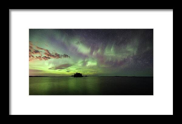 Art Framed Print featuring the photograph Picnic Point Aurora Pano, May 28, 2017 by Jakub Sisak