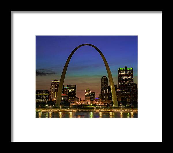 Picnic At The Riverfront Framed Print featuring the photograph Picnic Sunset by Joe Kopp