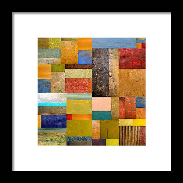 Textural Framed Print featuring the painting Pieces Project lll by Michelle Calkins