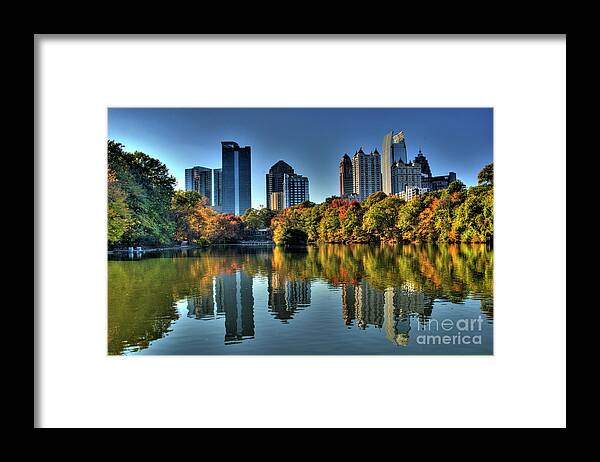 Piedmont Park Atlanta City View Framed Print featuring the photograph Piedmont Park Atlanta City View by Corky Willis Atlanta Photography