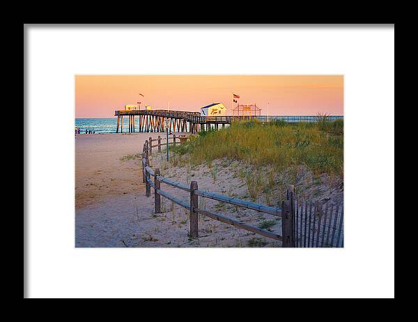 Dunes Framed Print featuring the photograph Pier Around the Fence by Mark Rogers