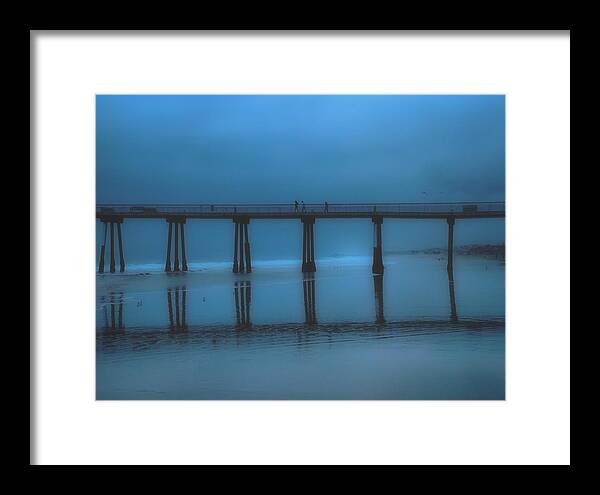 Pier At Blue Hour Soft Framed Print featuring the photograph Pier At Blue Hour by Joseph Hollingsworth