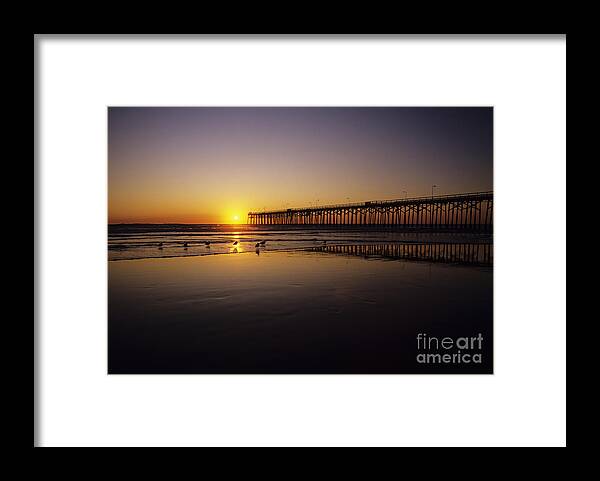 Air Art Framed Print featuring the photograph Pier at Sunset by Bill Schildge - Printscapes