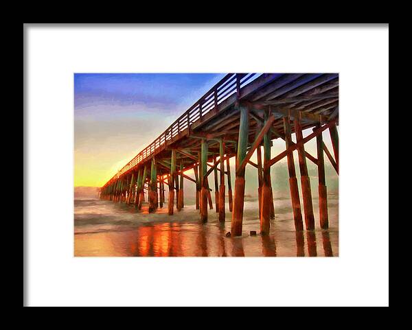 Alicegipsonphotographs Framed Print featuring the photograph Pier Oranges by Alice Gipson