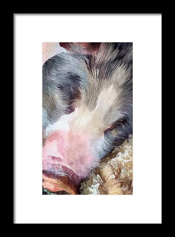 Pig Framed Print featuring the digital art Pig by Looking Glass Images