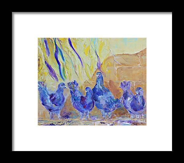 Pigeon Framed Print featuring the painting Pigeons by Amalia Suruceanu
