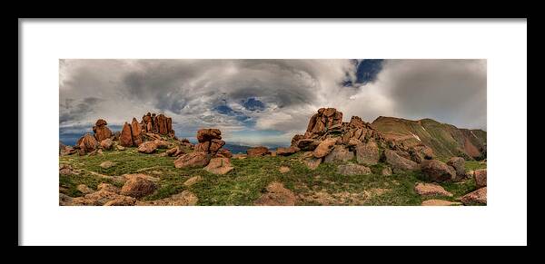 American West Framed Print featuring the photograph Pikes Peak Panorama by Chris Bordeleau