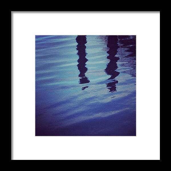 Square Framed Print featuring the photograph Piling Reflection by Heather Classen