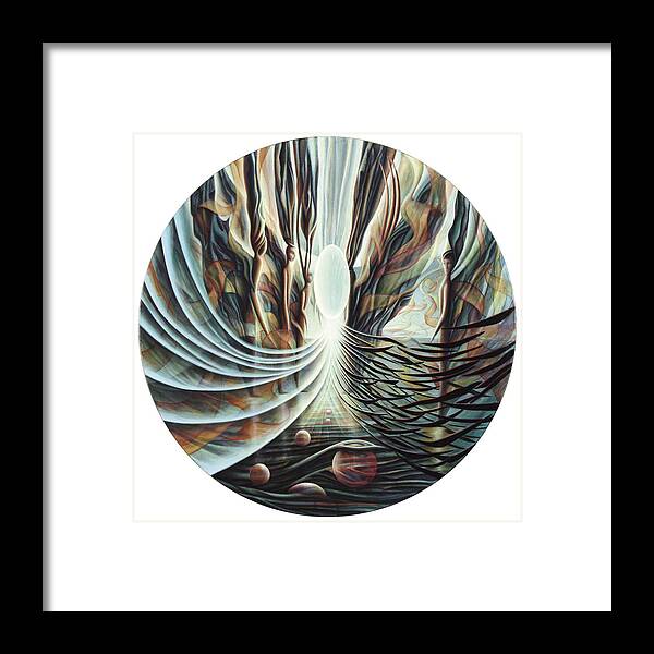 Spiritual Paintings Framed Print featuring the painting Pillars by Nad Wolinska