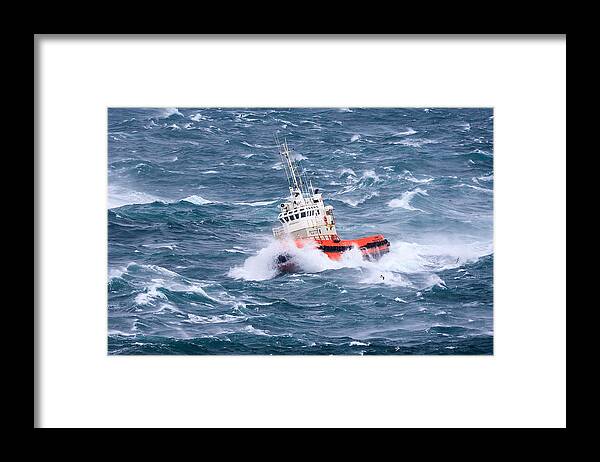 Tugboat Framed Print featuring the photograph Pilot Boat by Ingi T. Bjornsson