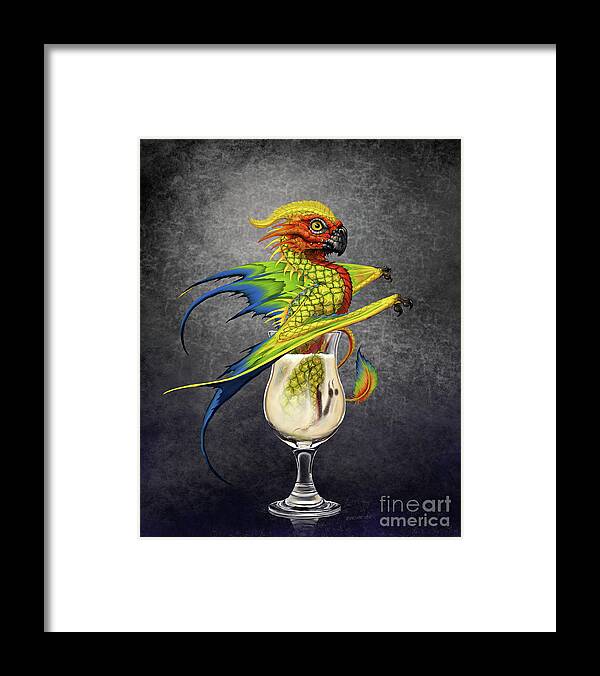 Pina Colada Framed Print featuring the digital art Pina Colada Dragon by Stanley Morrison