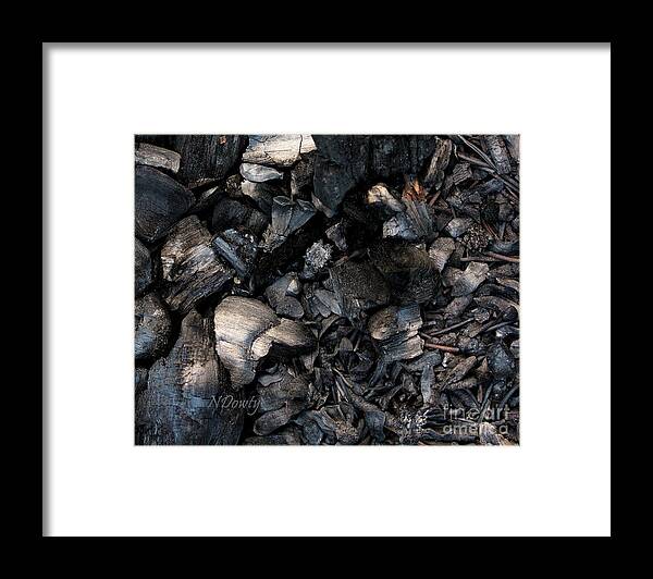 Fire On The Mountain - Pine Cone Cinders Framed Print featuring the photograph Pine Cone Cinders by Natalie Dowty