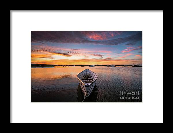 Attraction Framed Print featuring the photograph Pine Point Dory at Sunset by Benjamin Williamson