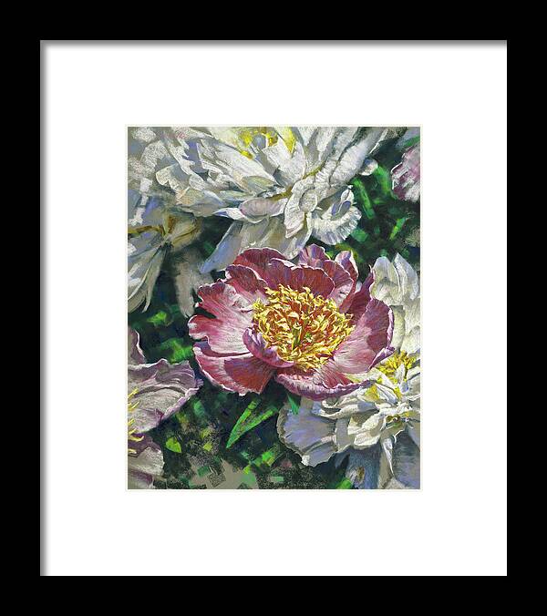 Mark Mille Framed Print featuring the pastel Pink amid White by Mark Mille