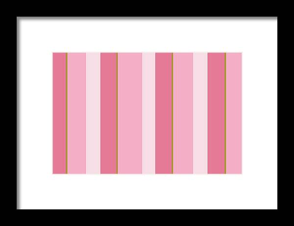 Pink Framed Print featuring the mixed media Pink Stripe Pattern by Christina Rollo