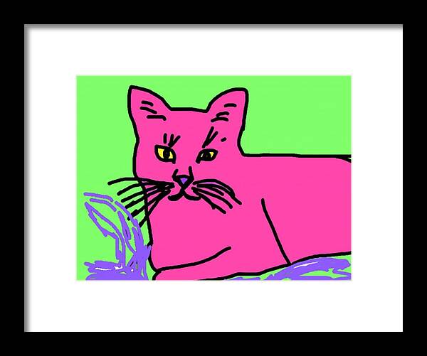 Animal Framed Print featuring the digital art Pinky by Stacie Siemsen