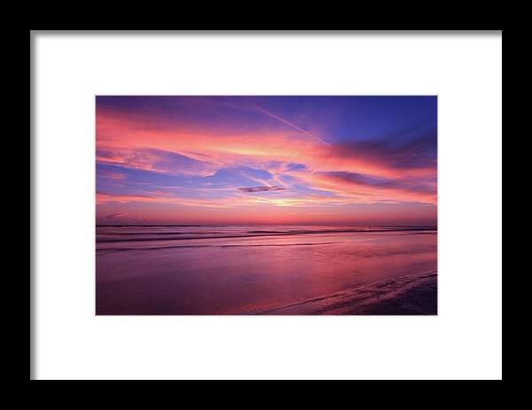 Ocean Framed Print featuring the photograph Pink Sky and Ocean by Doug Camara