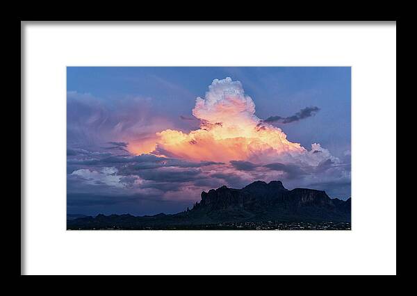 Sunset Framed Print featuring the photograph Pink Cotton Candy Clouds Over The Supes by Saija Lehtonen