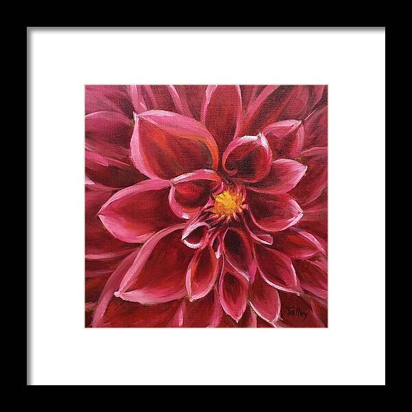 Pink Framed Print featuring the painting Pink Dahlia by Pam Talley