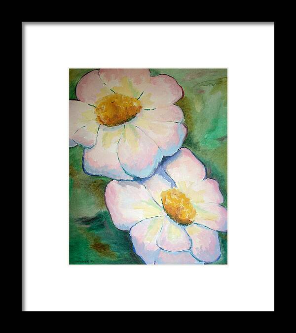 Acrylic Painting Framed Print featuring the painting Pink Disc Flowers by Karla Beatty